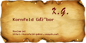 Kornfeld Gábor névjegykártya